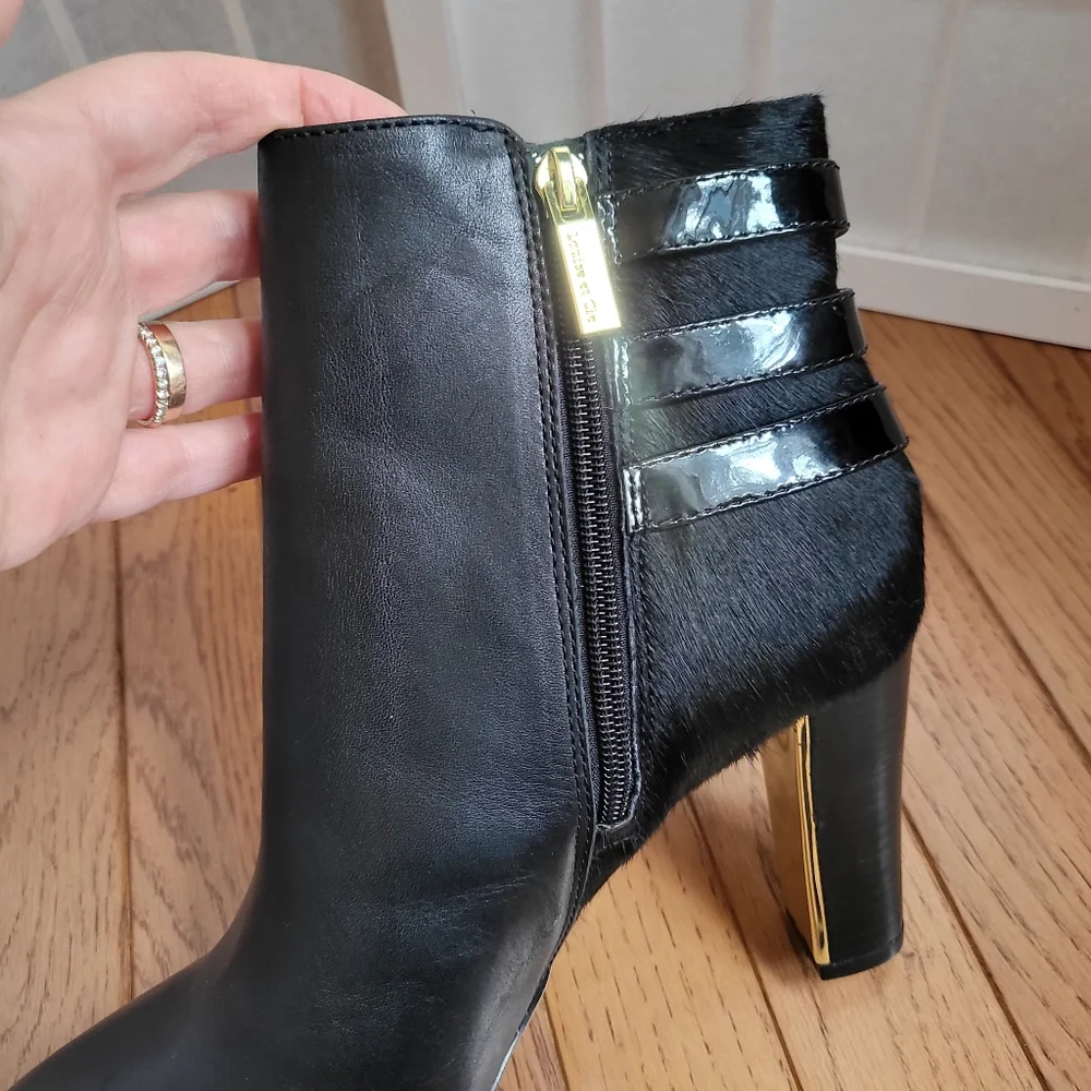 Louise Et Cie Black Leather Ankle Boots NWOT Sz 10 - Picture 6 of 13